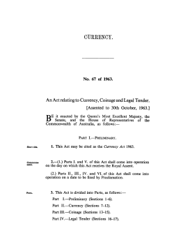 currency. - Federal Register of Legislation