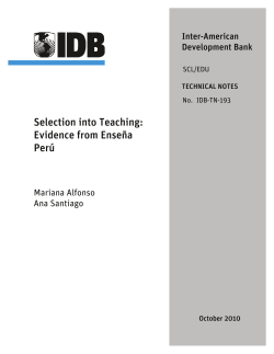 Selection into Teaching: Evidence from Ense&ntilde;a Per&uacute;
