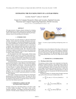 ESTIMATING THE PLUCKING POINT ON A GUITAR STRING
