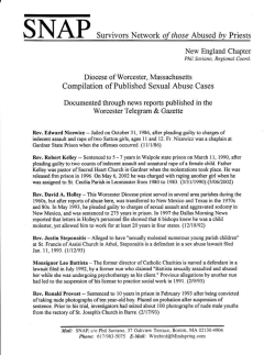 SNAP Survivors Network o/ rrose Abused ,y Priests