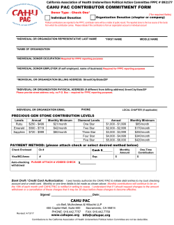 Contribute to CAHU PAC NOW! - Golden Gate Association of Health