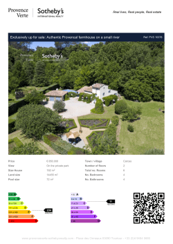 Exclusively up for sale: Authentic Provencal farmhouse on a small river