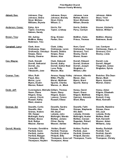 Deacon Family Ministry - First Baptist Tullahoma