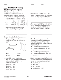 Problem Solving Congruent Figures 9-9