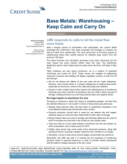 Base Metals: Warehousing &ndash; Keep Calm and Carry On