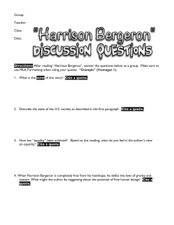 Directions: After reading &ldquo;Harrison Bergeron&rdquo;