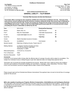 general liability &ndash; tulip binder