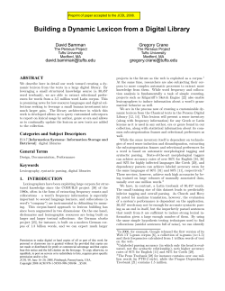 Building a Dynamic Lexicon from a Digital Library