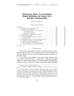 Missing the Mark - University of Miami Law Review