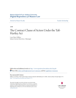 The Contract Clause of Action Under the Taft-Hartley Act