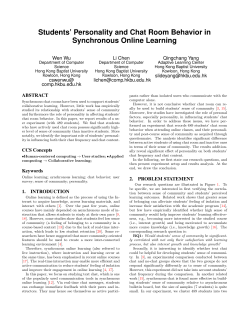 Students` Personality and Chat Room Behavior in Synchronous