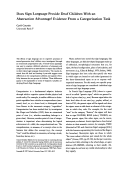 Does Sign Language Provide Deaf Children With