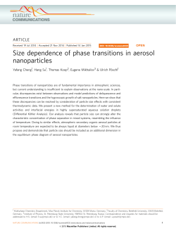 Size dependence of phase transitions in aerosol nanoparticles