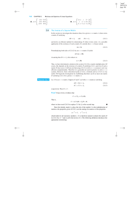 The Inverse of a Square Matrix