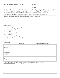 COLONIZATION UNIT ACTIVITIES