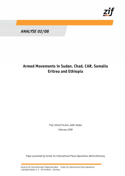 Armed Movements in Sudan, Chad, CAR, Somalia Eritrea and
