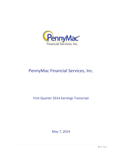 First Quarter 2014 Earnings Discussion