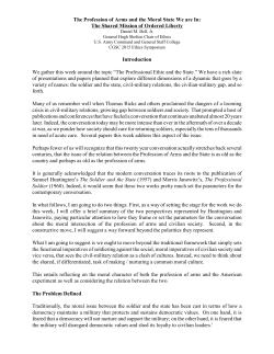 The Profession of Arms and the Moral State We are In