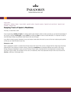 Paradores de Turismo - Keeping Track of Spain`s Mealtimes