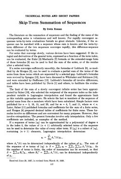 Skip-Term Summation of Sequences