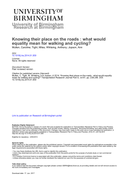 Knowing their place on the roads : what would equality mean for