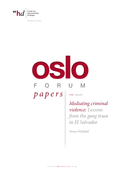 Mediating criminal violence