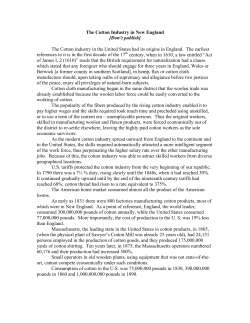 The Cotton Industry in New England