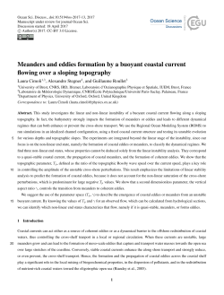 Meanders and eddies formation by a buoyant coastal current flowing