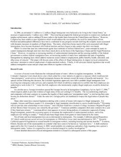 "State and Local Immigration Laws Versus Federal Regulation: Who