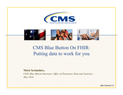 CMS BlueButton On FHIR Briefing for Researchers
