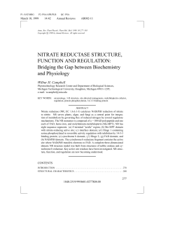 NITRATE REDUCTASE STRUCTURE, FUNCTION AND