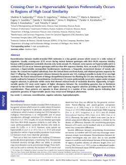 Article Crossing-Over in a Hypervariable Species Preferentially
