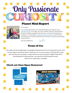 Planet Mini-Report - Only Passionate Curiosity
