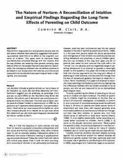The Nature of Nurture: A Reconciliation of Intuition and Empirical