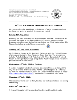 34th IALMH VIENNA CONGRESS SOCIAL EVENTS
