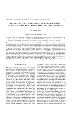 PHENOLOGY AND GERMINATION IN SOME RAINFOREST