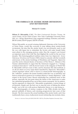 The embrace of aTomic bomb orThodoxy and