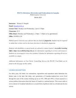 P0374: Division, Diversity and Federalism in Canada