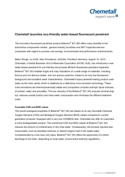 Chemetall launches eco-friendly water