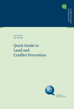 Quick Guide to Land and Conflict Prevention