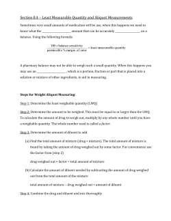 Section 8.4 &ndash; Least Measurable Quantity and Aliquot