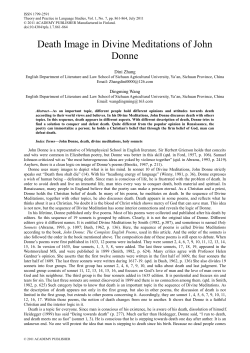 Death Image in Divine Meditations of John Donne