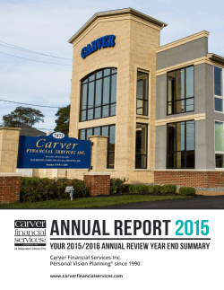 2015 Annual Report - Carver Financial Services