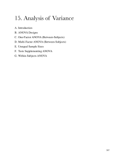 15. Analysis of Variance