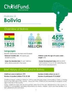 Bolivia Country Field Report