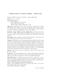 Syllabus - UA Math - University of Arizona