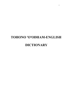 tohono `o`odham-english dictionary - Acsu Buffalo