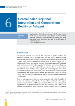 Central Asian Regional Integration and Cooperation