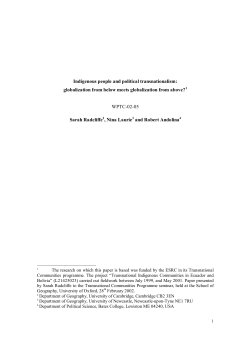 Indigenous people and political transnationalism: globalization from