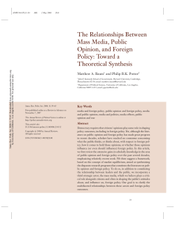 The Relationships Between Mass Media, Public Opinion